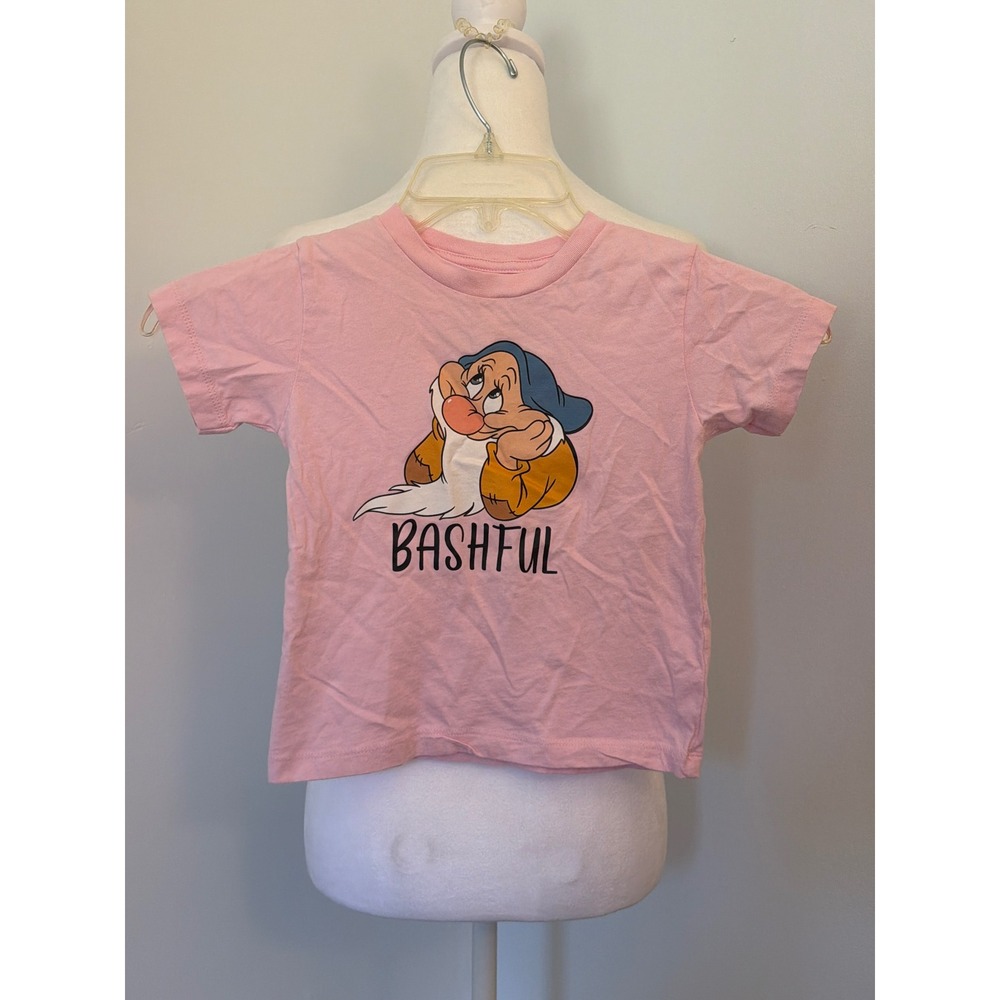 Disney Snow White Seven Dwarfs Bashful Graphic T-Shirt Pink Kids Size 3T
